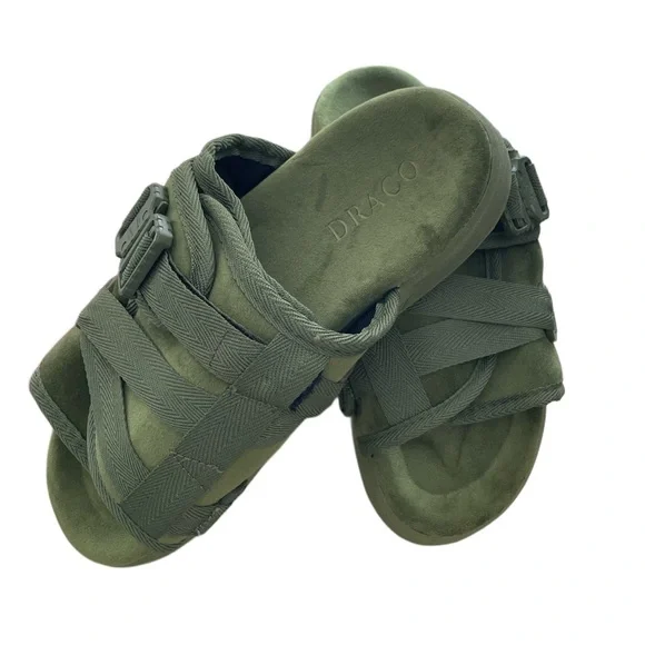 DRACO Slides Size 7-8 7.5 Men's olive green Remastered Sandals Shoes NEW - Picture 1 of 3